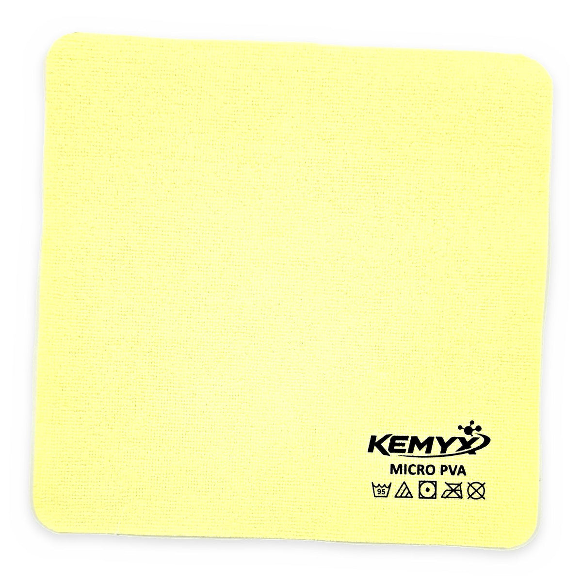  Chiffon microfibre PVA Kemyx jaune sur un lavabo de salle de bain